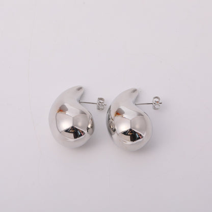 1 Pair Elegant Classic Style Water Droplets Plating Stainless Steel 18k Gold Plated Ear Studs