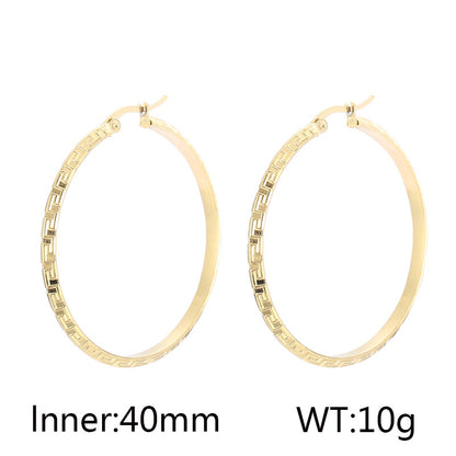 1 Pair Casual Simple Style Solid Color Stainless Steel Plating 18k Gold Plated Hoop Earrings