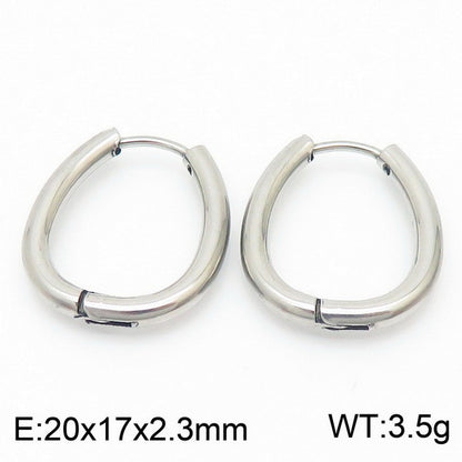 1 Pair Roman Style U Shape Geometric Plating Titanium Steel Earrings