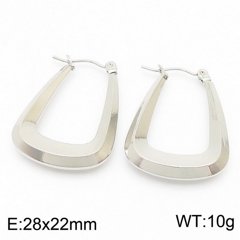 1 Pair Roman Style U Shape Geometric Plating Titanium Steel Earrings