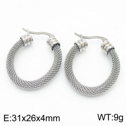 1 Pair Roman Style U Shape Geometric Plating Titanium Steel Earrings