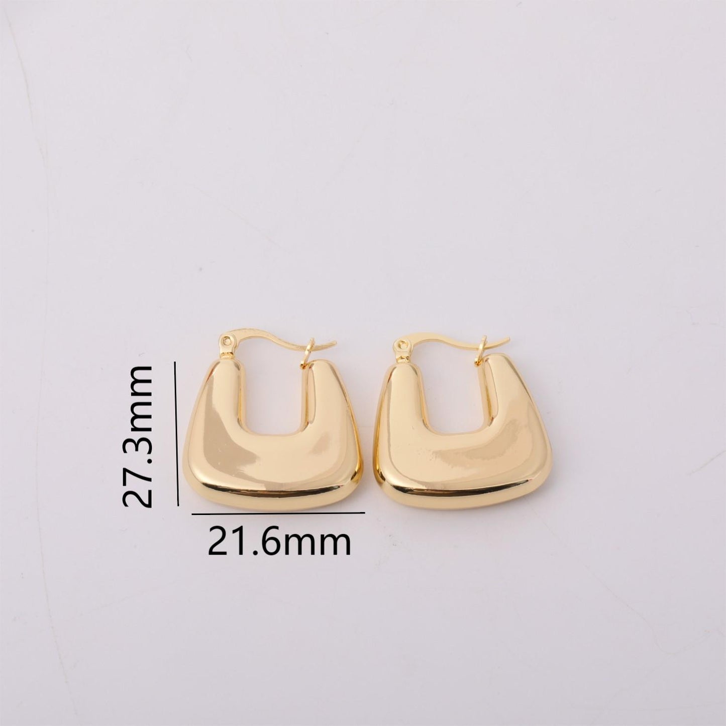 1 Pair Vintage Style Baroque Style U Shape Plating Stainless Steel 18k Gold Plated Hoop Earrings