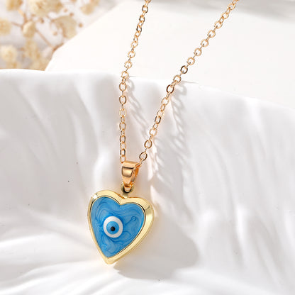 Casual Cute Simple Style Heart Shape Alloy Copper Pendant Necklace