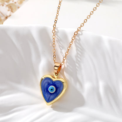 Casual Cute Simple Style Heart Shape Alloy Copper Pendant Necklace