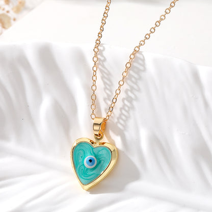 Casual Cute Simple Style Heart Shape Alloy Copper Pendant Necklace