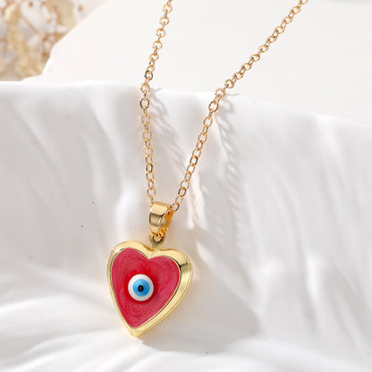 Casual Cute Simple Style Heart Shape Alloy Copper Pendant Necklace