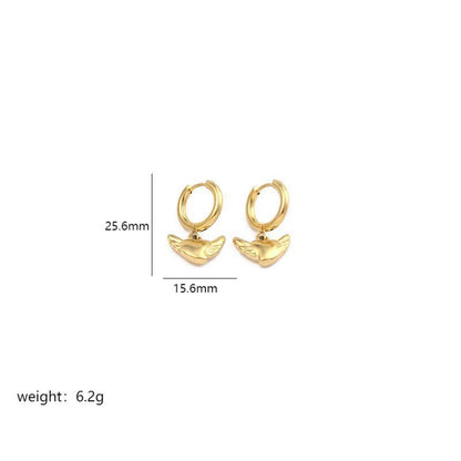 1 Pair Simple Style Solid Color Plating Stainless Steel 18k Gold Plated Drop Earrings