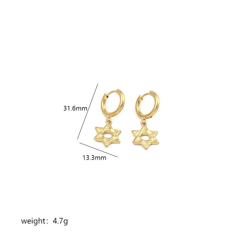 1 Pair Simple Style Solid Color Plating Stainless Steel 18k Gold Plated Drop Earrings