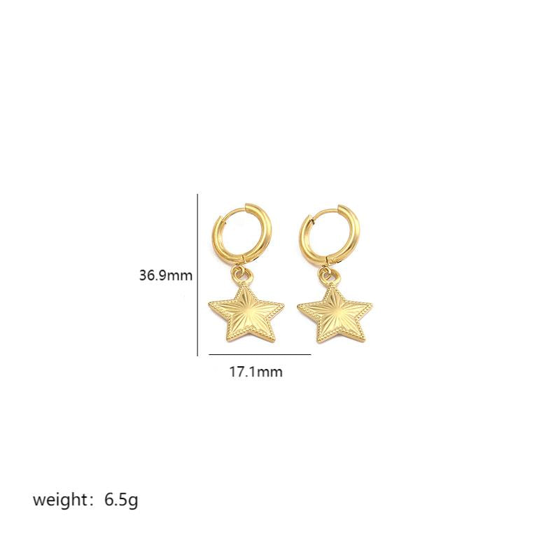 1 Pair Simple Style Solid Color Plating Stainless Steel 18k Gold Plated Drop Earrings