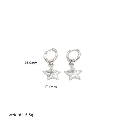 1 Pair Simple Style Solid Color Plating Stainless Steel 18k Gold Plated Drop Earrings