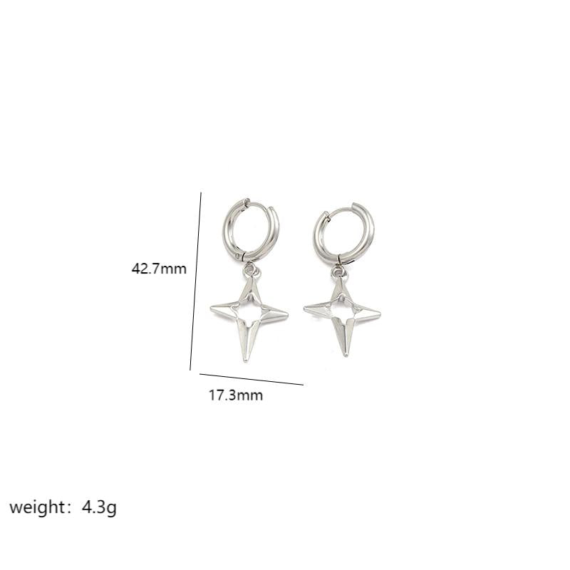 1 Pair Simple Style Solid Color Plating Stainless Steel 18k Gold Plated Drop Earrings