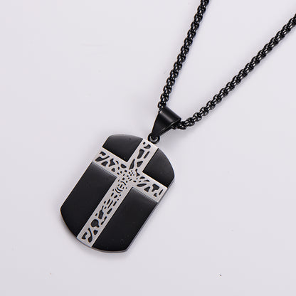 Streetwear Cross Stainless Steel Plating 18k Gold Plated Unisex Pendant Necklace Sweater Chain