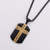 Streetwear Cross Stainless Steel Plating 18k Gold Plated Unisex Pendant Necklace Sweater Chain