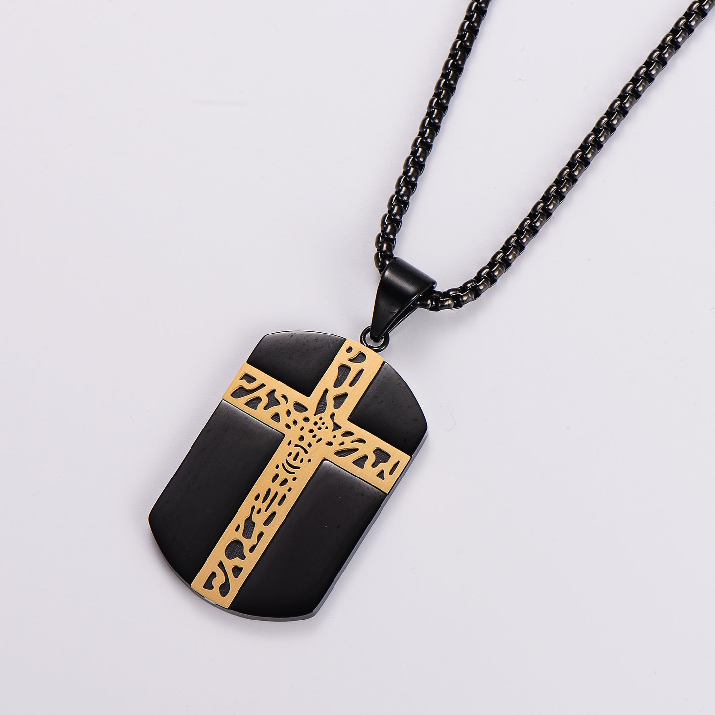 Streetwear Cross Stainless Steel Plating 18k Gold Plated Unisex Pendant Necklace Sweater Chain