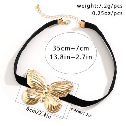 Retro Simple Style Irregular Butterfly Flannel Iron Patchwork Women's Choker