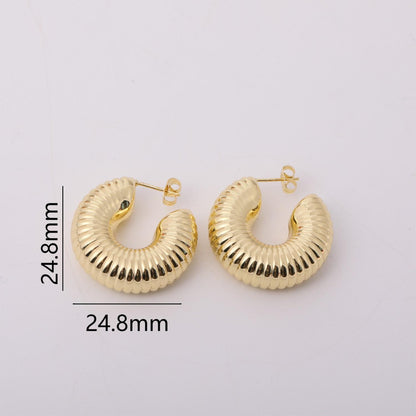 1 Pair Vintage Style Baroque Style Irregular Plating Stainless Steel 18k Gold Plated Ear Studs