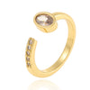 Lady Heart Shape Copper Plating Inlay Artificial Pearls Zircon Open Rings