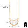 Simple Style Heart Shape Copper Plating Inlay Zircon 18k Gold Plated Pendant Necklace