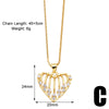 Simple Style Heart Shape Copper Plating Inlay Zircon 18k Gold Plated Pendant Necklace