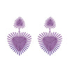 1 Pair Vacation Heart Shape Stoving Varnish Braid Raffia Drop Earrings