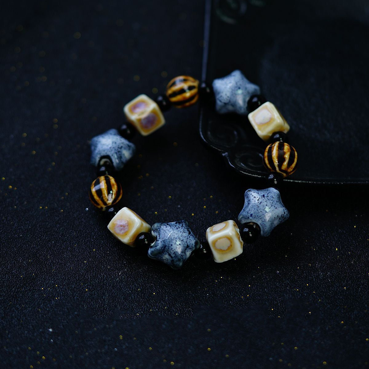 Retro Ethnic Style Geometric Ceramics Knitting Men's Bracelets