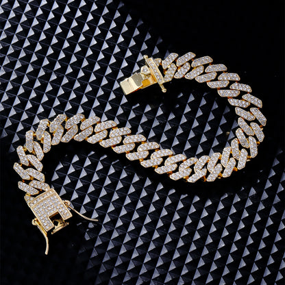 Hip-hop Rock Simple Style Twist Alloy Plating Metal Button Inlay Rhinestones 18k Gold Plated Gold Plated Silver Plated Unisex Bracelets