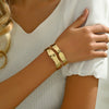 Elegant Hip-hop Simple Style Solid Color Iron Polishing Hollow Out Women's Bangle