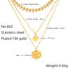 Ig Style Elegant Geometric Stainless Steel Plating Inlay Artificial Pearls 18k Gold Plated Layered Necklaces