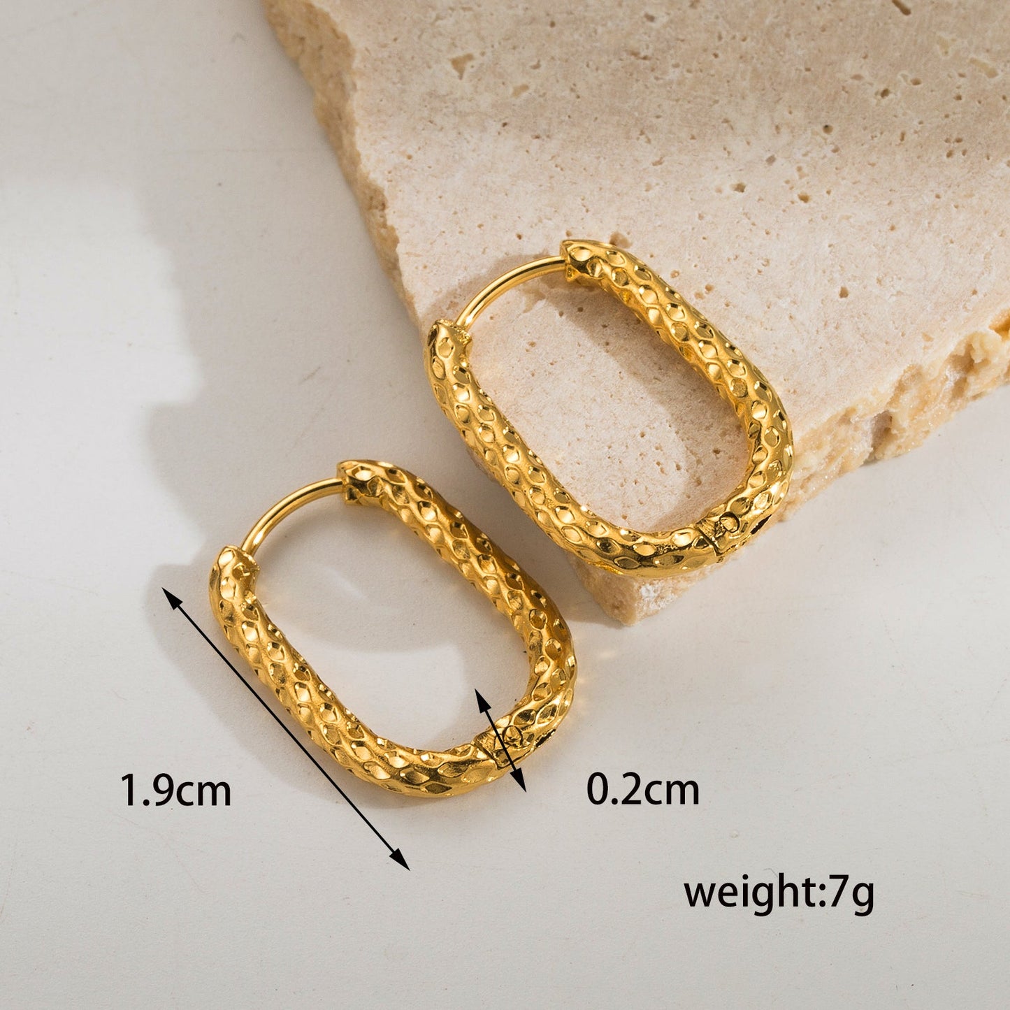 Elegant Vintage Style U Shape Geometric Stainless Steel Plating 18k Gold Plated Hoop Earrings