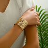 Elegant Hip-hop Simple Style Solid Color Iron Polishing Hollow Out Women's Bangle