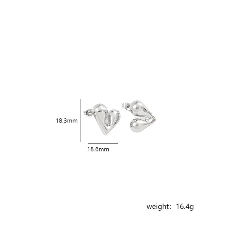 Casual Sweet Water Droplets Heart Shape Stainless Steel Polishing Plating 18k Gold Plated Ear Studs