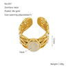 Simple Style Round Stainless Steel Plating Inlay Natural Stone 18k Gold Plated Open Rings