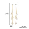 1 Pair Simple Style Tassel Inlay Copper Artificial Pearls Zircon Drop Earrings