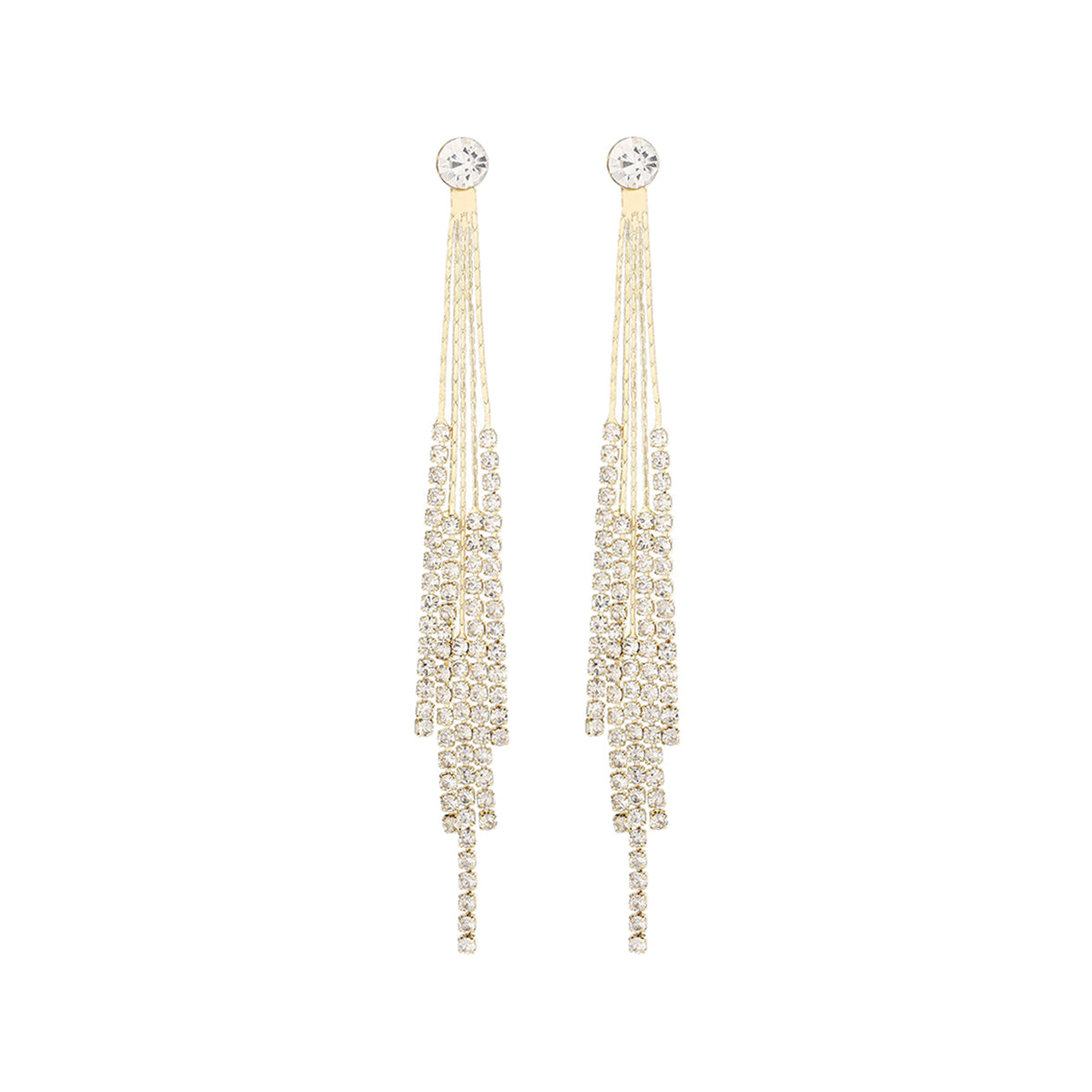 1 Pair Ig Style Simple Style Tassel Plating Inlay Copper Zircon Drop Earrings