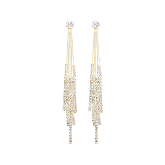 1 Pair Ig Style Simple Style Tassel Plating Inlay Copper Zircon Drop Earrings