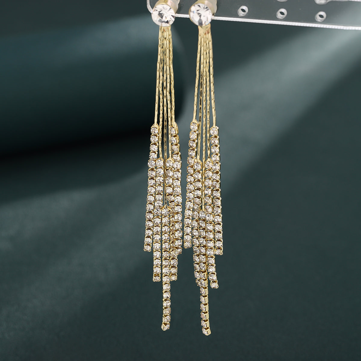 1 Pair Ig Style Simple Style Tassel Plating Inlay Copper Zircon Drop Earrings