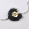 1 Pair Lady Solid Color Plating Ccb Mink Hair Earrings