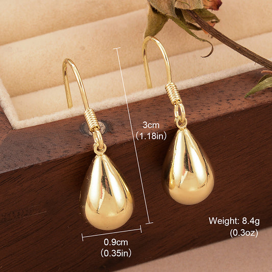 1 Pair Ig Style French Style Water Droplets Plating Copper 14k Gold Plated Drop Earrings