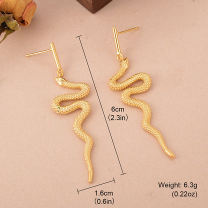 1 Pair Ig Style Snake Copper 18k Gold Plated White Gold Plated Ear Studs