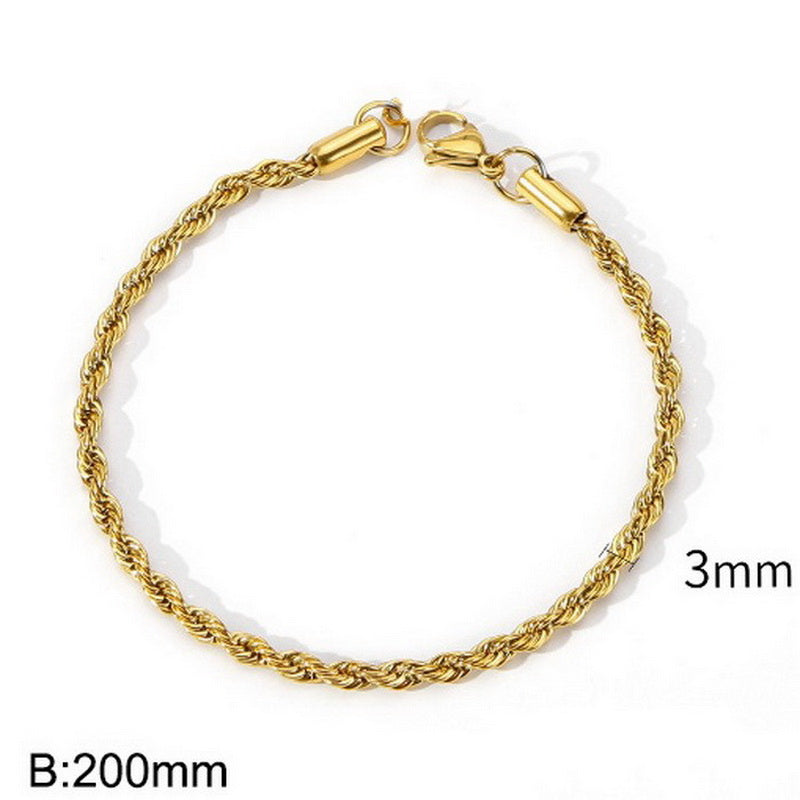 Hip-hop Geometric Stainless Steel Plating 18k Gold Plated Bracelets