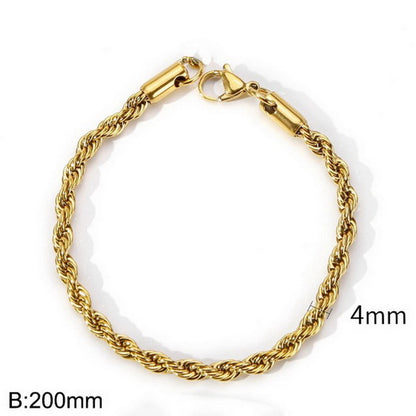 Hip-hop Geometric Stainless Steel Plating 18k Gold Plated Bracelets