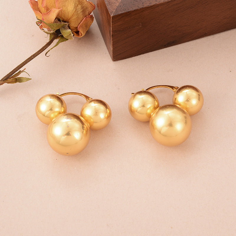 1 Pair Ig Style Simple Style Round Copper 18k Gold Plated Drop Earrings