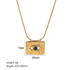 Casual Streetwear Eye Rectangle Stainless Steel Plating Inlay Zircon 18k Gold Plated Pendant Necklace