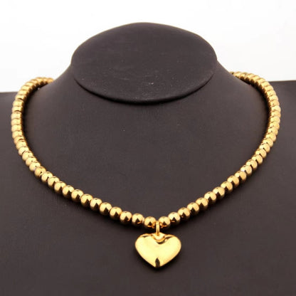 Sweet Heart Shape Alloy Plating Women's Bracelets Necklace