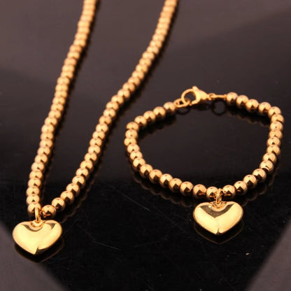 Sweet Heart Shape Alloy Plating Women's Bracelets Necklace