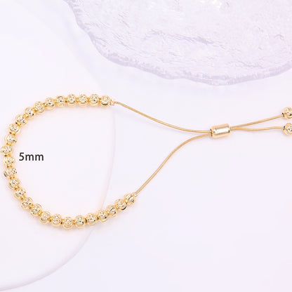 Simple Style Streetwear Solid Color Copper Shiny Metallic Plating 18k Gold Plated Bracelets