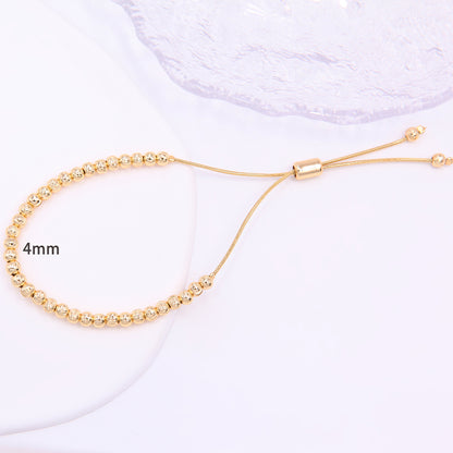 Simple Style Streetwear Solid Color Copper Shiny Metallic Plating 18k Gold Plated Bracelets