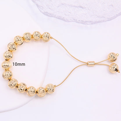 Simple Style Streetwear Solid Color Copper Shiny Metallic Plating 18k Gold Plated Bracelets