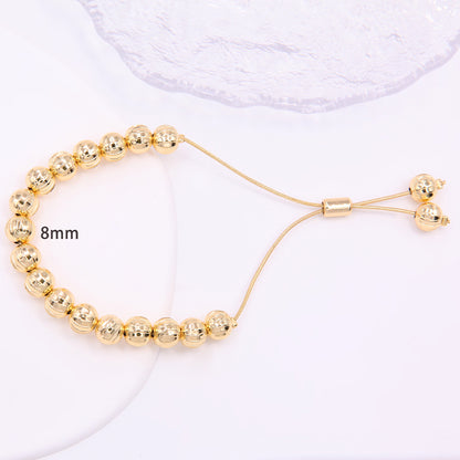 Simple Style Streetwear Solid Color Copper Shiny Metallic Plating 18k Gold Plated Bracelets