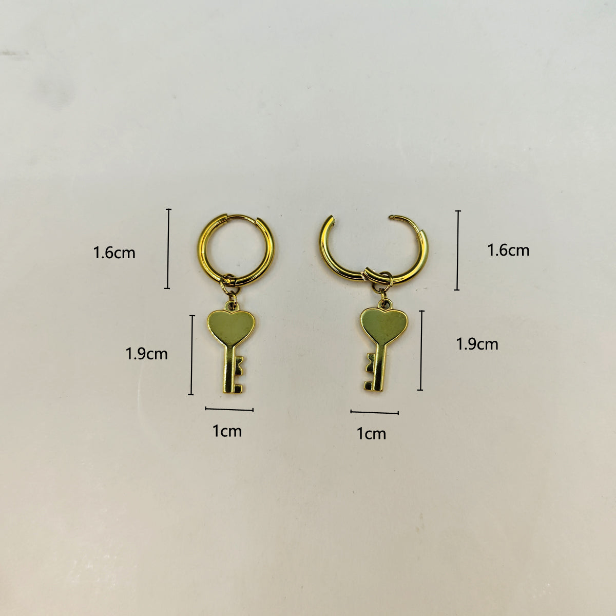 Casual Simple Style Classic Style Key Stamping Plating Stainless Steel 18k Gold Plated Drop Earrings